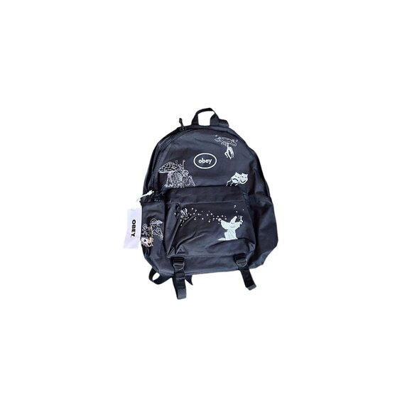 NWT Obey Black and White Wanderer Backpack - Picture 1 of 5